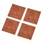 Felvarrható cimke bőrhatású "Handmade" dombornyomással