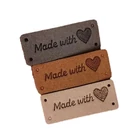 Felvarrható cimke "Made with" szívgombolyag 3 színben