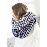 Óriás körsál két színnel Boston fonalból kötve kötésminta