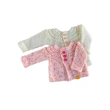 Kötött babakardigán kislányoknak, kötésminta Bravo Baby 185