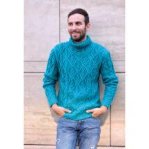Csavart mintás férfi pulóver