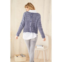 hátulgombolós kötött női pulóver casual soft fonalból kötve