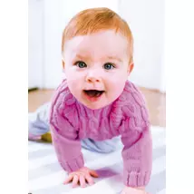 kislány kézzel kötött baba pulóver csavart mintával