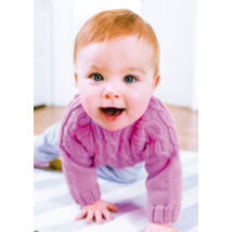 kislány kézzel kötött baba pulóver csavart mintával