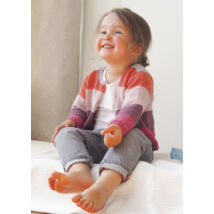 csíkos kislány kötött kardigán baby smiles easy cotton fonalból kötve