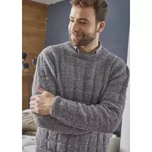 Strukturmintás férfi kötött pulóver