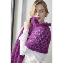 Azsurmintás mohair stóla Elegant Mohair fonalból kötve 