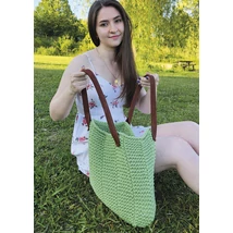 Táskaváltozatok Makramé fonalból lustakötéssel, kötésminta