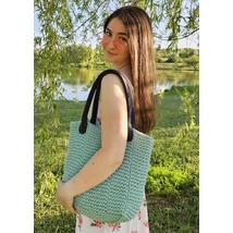 Táskaváltozatok Makramé fonalból lustakötéssel, kötésminta