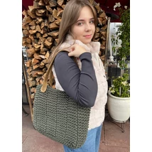 Tote táska bordás lustakötéssel kötve kötésminta