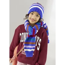  Csíkos sapka és sál gyerekeknek kötésminta