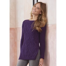 Csavart mintás női pulóver Soft & Easy kötésminta