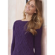 Csavart mintás női pulóver Soft & Easy kötésminta