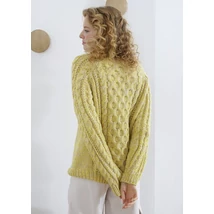 Uniszex hosszú ujjú raglánpulóver, kötésminta