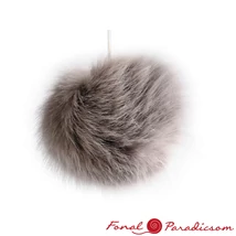 Pompon műszörme sapkabojt 8 cm-es szürke