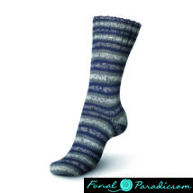 Regia color zoknifonal 100 g szürke- fehér-kék mintás 07709
