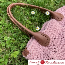 Kézműves bőr felvarrható táskafül