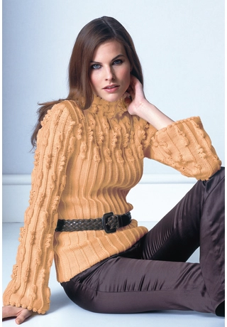 Női pulóver fantázia mintával Merino Extrafine 120-as fonalból kötve 
