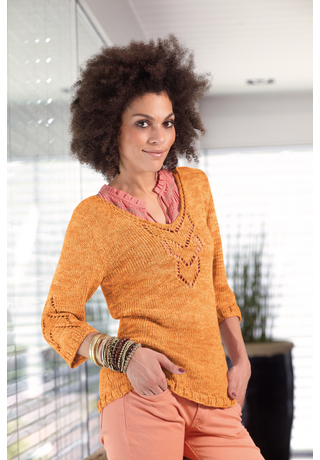 Női pulóver etno stilusban Soft &amp; Easy fonalból 