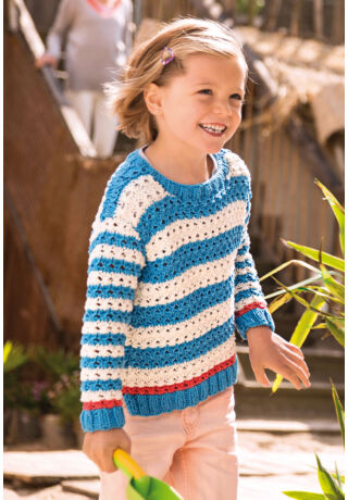Azsurmintás kislány pulóver Catania Grande fonalból 