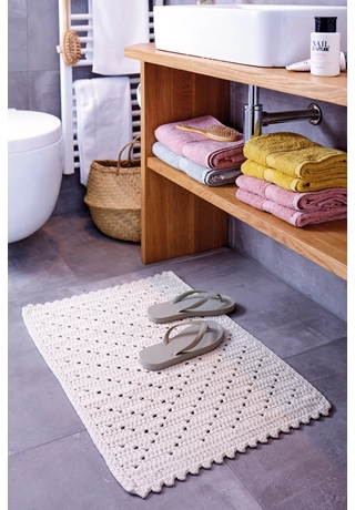 Horgolt fürdőszoba szőnyeg Cotton Jersey fonalból