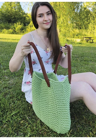 Kézműves bőr felvarrható táskafül barna