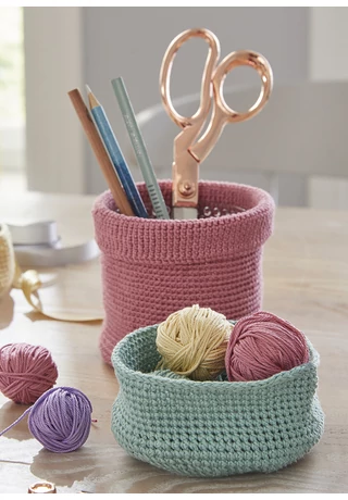 Háromféle horgolt kosárka