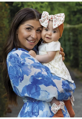 Rózsafüzér mintás babaruha