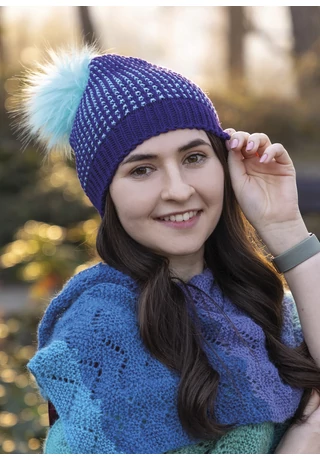 Tweed mintás sapka kötésminta