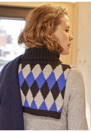 Rombuszmintás nyakmelegítő kötésminta