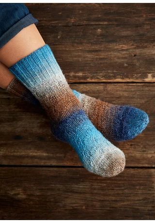 Színátmenetes, strukturmintás zokni kötésminta