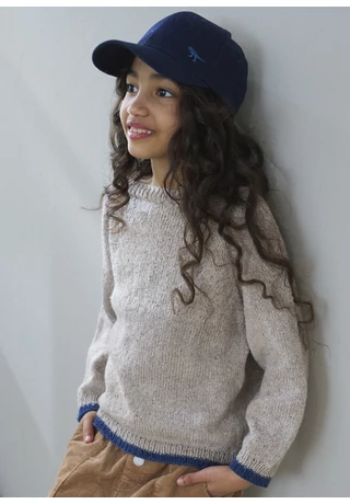 Alap gyerekpulóver fentről egybe kötve, kötésminta