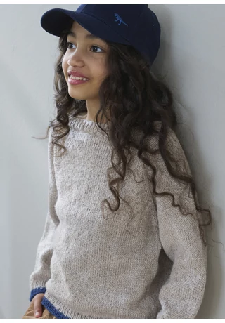 Alap gyerekpulóver fentről egybe kötve, kötésminta