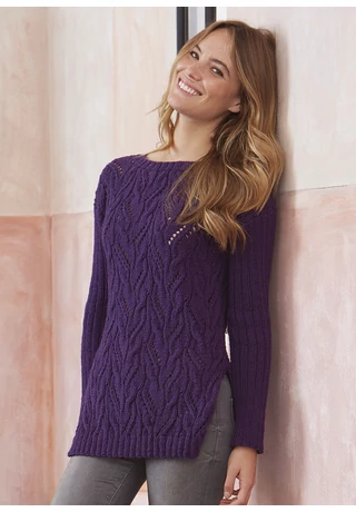 Csavart mintás női pulóver Soft &amp;amp; Easy kötésminta