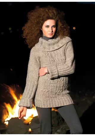 Vastag női pulóver csavartmintával 164