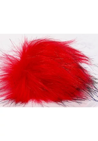 Pompom Faux Fur piros fekete cirmos 1192