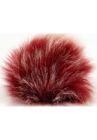 Pompom Faux Fur piros-fehér cirmos 01318