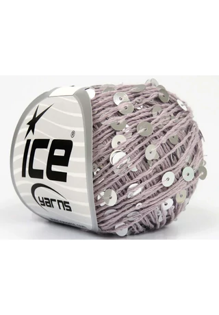 Cotton Paillette halvány lila ezüst flitterekkel