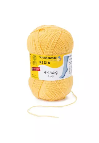 Regia Unicolor 50 g 4 szálas zoknifonal sárga 02041