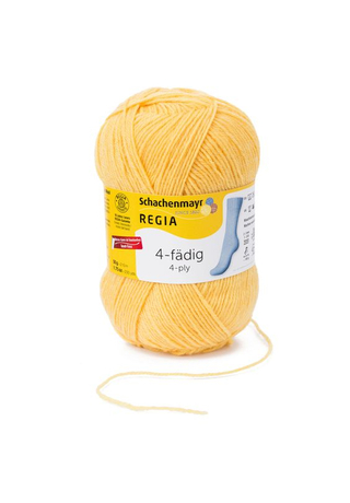 Regia Unicolor 50 g 4 szálas zoknifonal sárga 02041