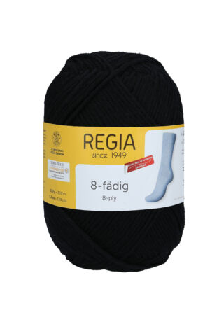 Regia 8- szálas zoknifonal fekete 150 g 02066