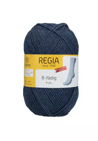Regia 8- szálas  zoknifonal farmerkék melírozott 150 g  02137
