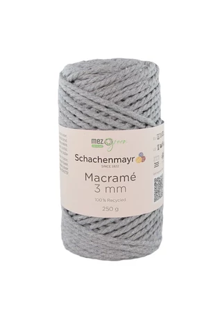 Schachenmayr macramé 3 mm világos szürke