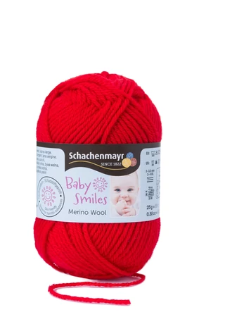 Merino Wool Baby Smile Piros 01030