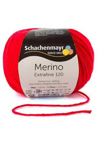 Merino Extrafine 120 cseresznye piros 00131