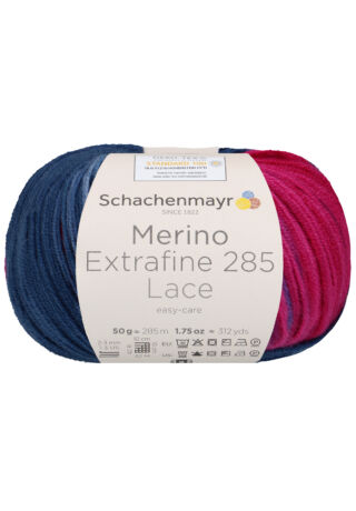 Merino Extrafine 285 purple színátmenetes csipke fonal szürke-pink