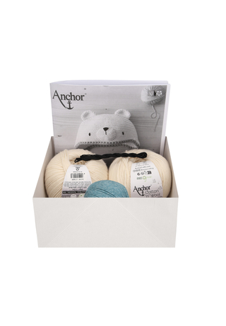 Anchor Cotton &amp;quot;n&amp;quot; Wool kit horgolt jegesmedve sapka horgolókészlet