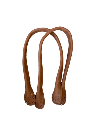 Kézműves bőr felvarrható táskafül világos barna