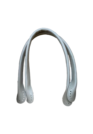 Kézműves bőr felvarrható táskafül világos szürke