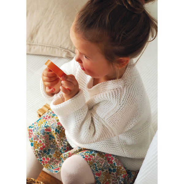 kislány pulóver Easy Cotton fonalból kötve